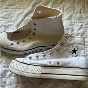 white platform converse